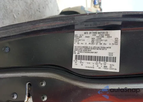 2010 Ford Explorer Xlt z USA, uszkodzony, nr VIN 1FMEU7DE9AUA81367